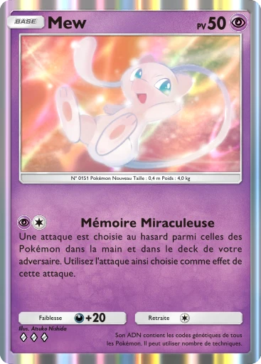 Carte Pokémon Mew de l'extension Méga-Rayonnement