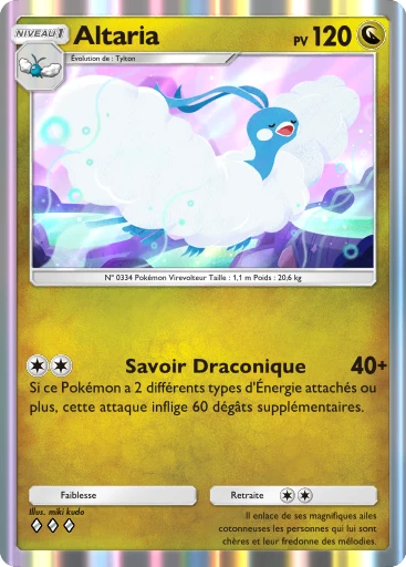 Carte Pokémon Altaria de l'extension Source Secrète