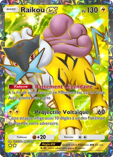 Carte Pokémon Raikou-ex de l'extension Source Secrète
