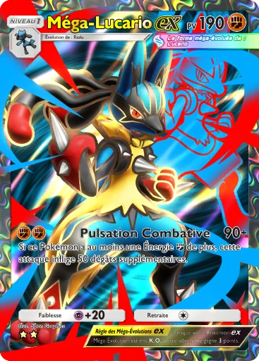 Carte Pokémon Méga-Lucario-ex de l'extension Aura Palpitante