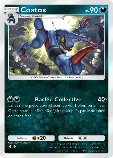 Carte Pokémon Coatox de l'extension Choc Spatio-Temporel