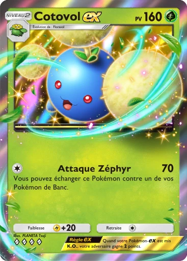 Carte Pokémon Cotovol-ex de l'extension Source Secrète