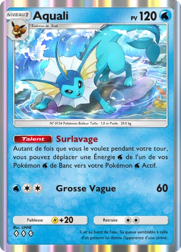 Carte Pokémon Aquali de l'extension Booster de Luxe ex