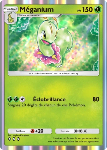 Carte Pokémon Méganium de l'extension Sagesse entre Ciel et Mer