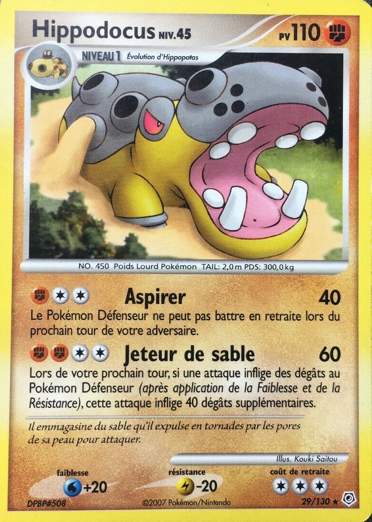 Carte Pokémon Hippodocus de l'extension Diamant & Perle