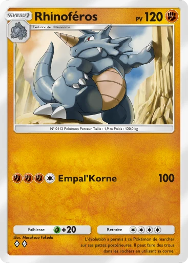 Carte Pokémon Rhinoféros de l'extension Puissance Génétique