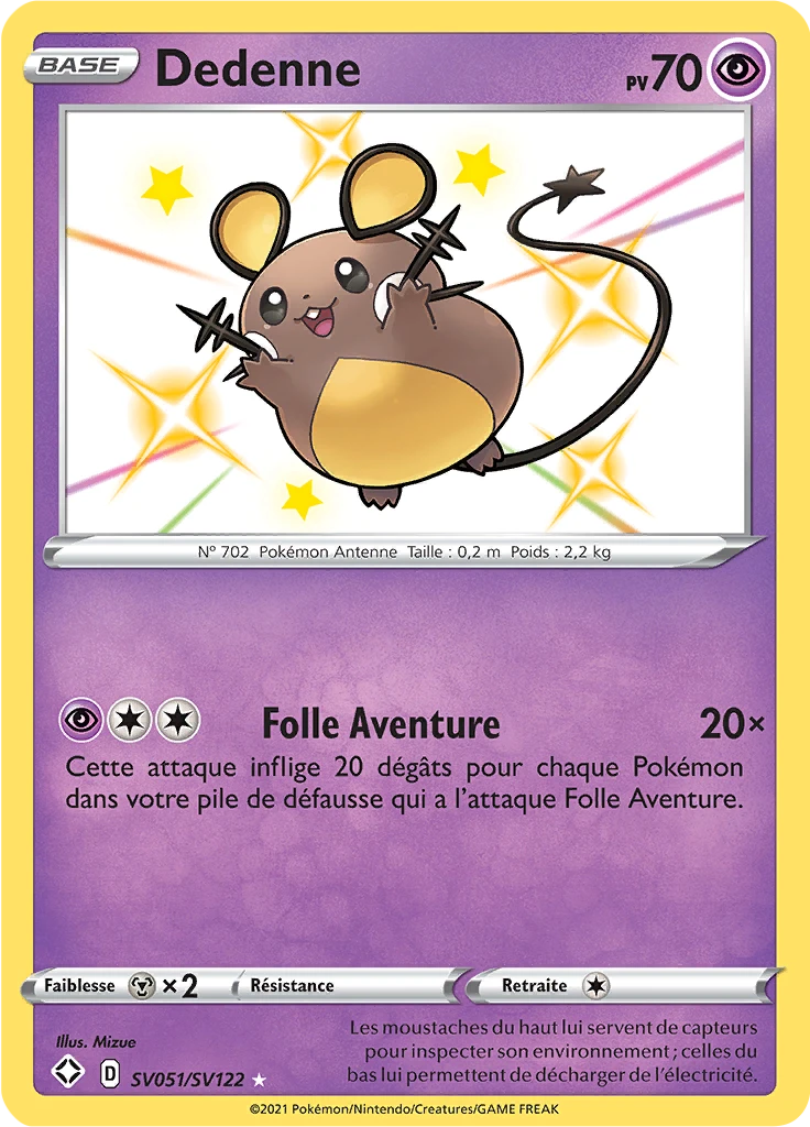 Carte Pokémon Dedenne de l'extension Destinées Radieuses