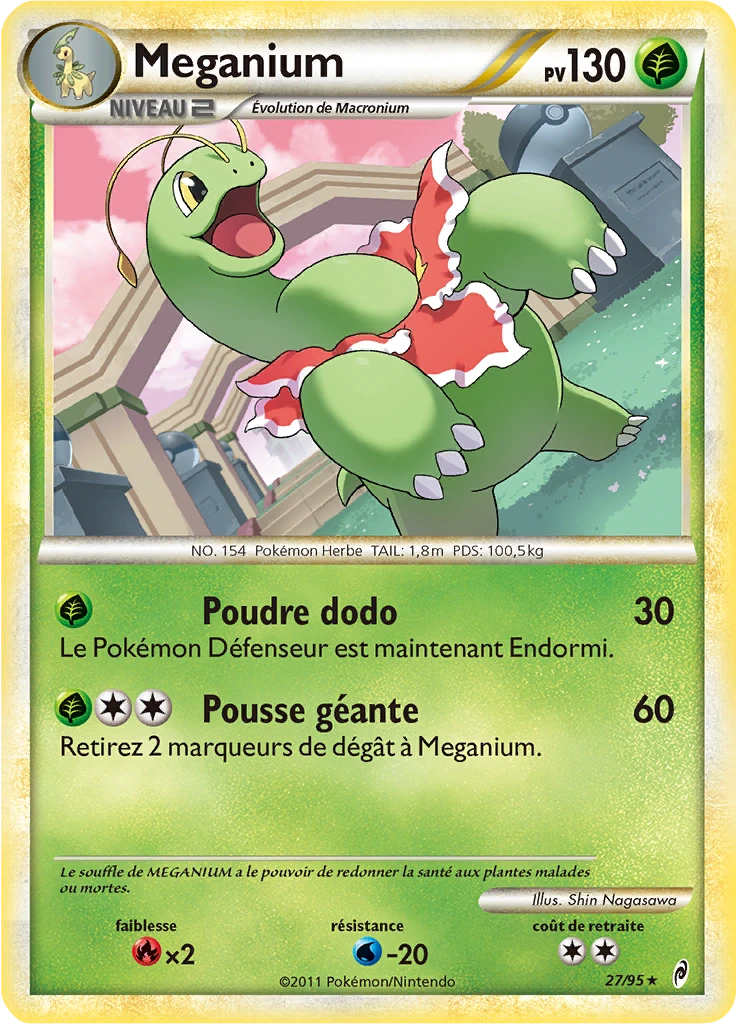 Carte Pokémon Méganium de l'extension L'appel des Légendes