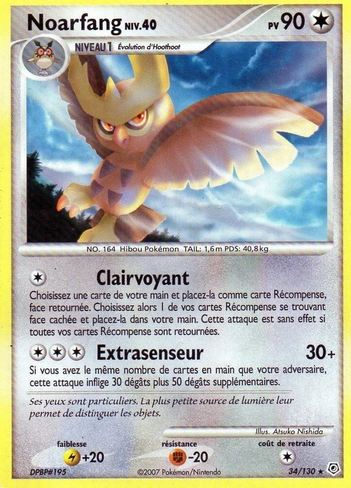 Carte Pokémon Noarfang de l'extension Diamant & Perle