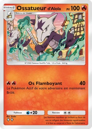 Carte Pokémon Ossatueur d'Alola de l'extension Parade Onirique