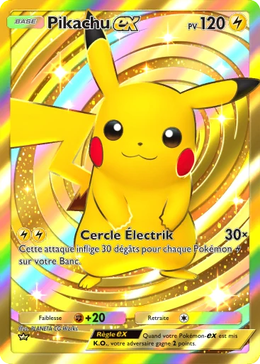 Carte Pokémon Pikachu-ex de l'extension Puissance Génétique