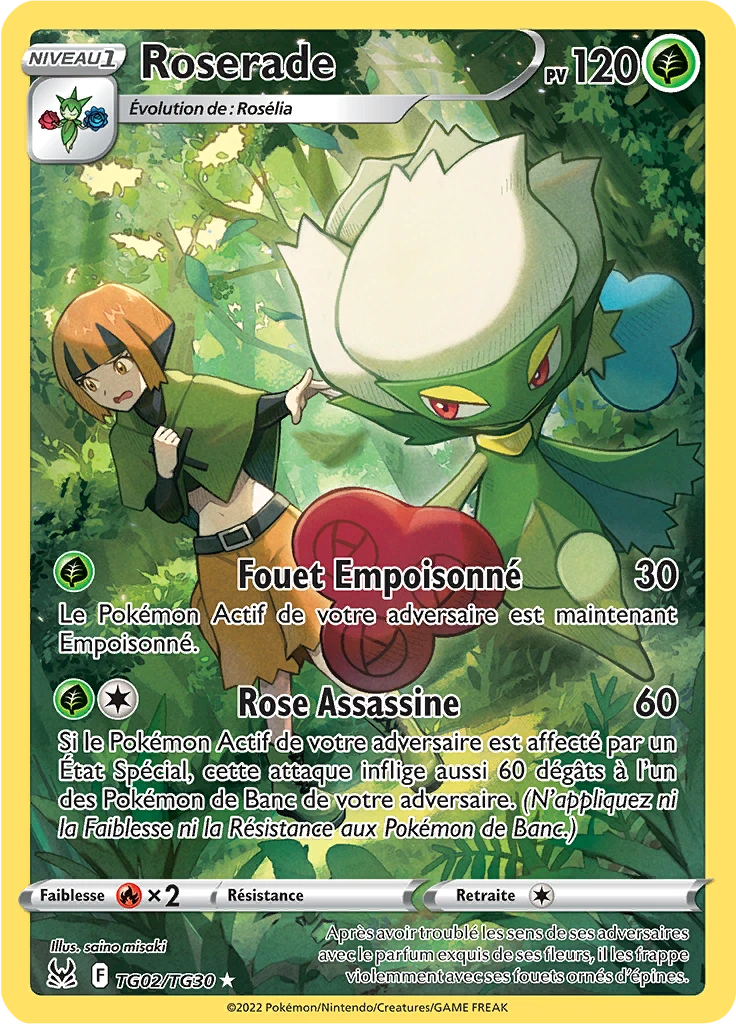 Carte Pokémon Roserade de l'extension Origine Perdue