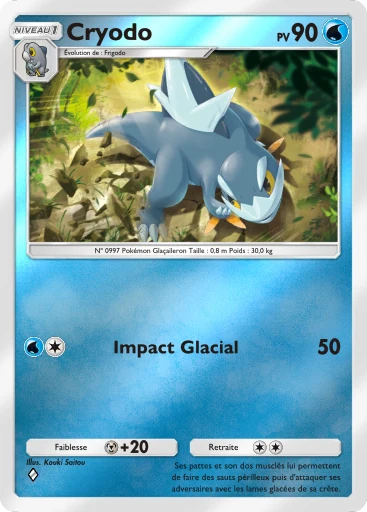 Carte Pokémon Cryodo de l'extension Booster de Luxe Méga