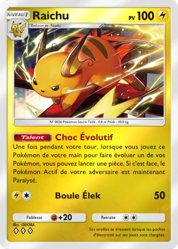 Carte Pokémon Raichu de l'extension Booster de Luxe Méga