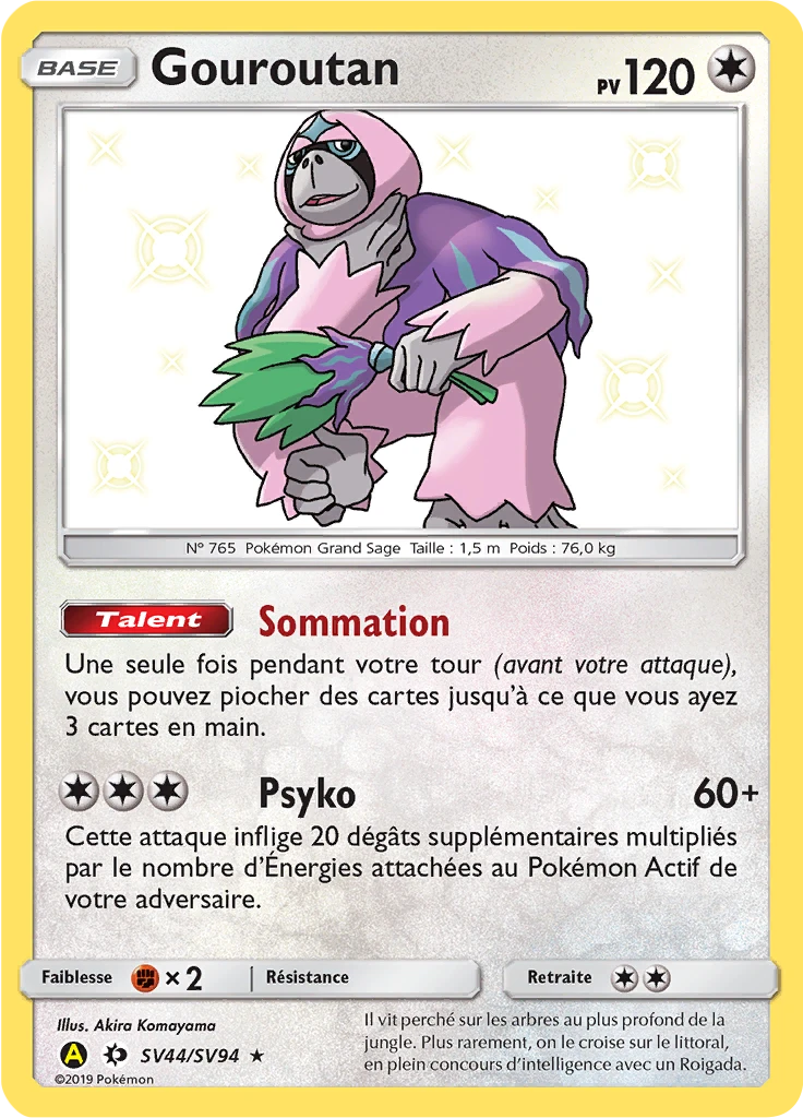 Carte Pokémon Gouroutan de l'extension Destinées Occultes