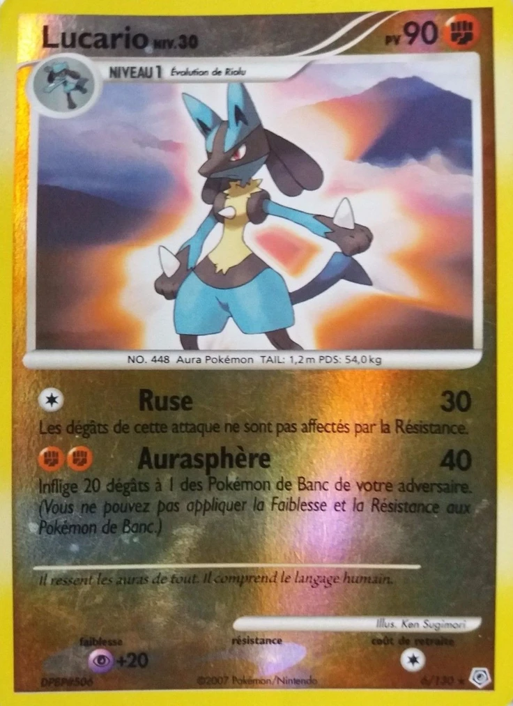 Carte Pokémon Lucario de l'extension Diamant & Perle