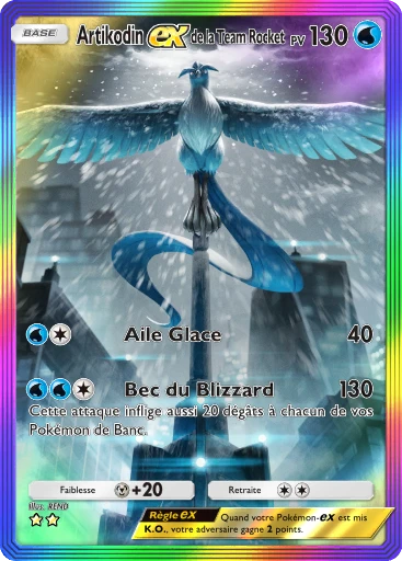 Carte Pokémon Artikodin-ex de la Team Rocket de l'extension L'Ambition de la Team Rocket