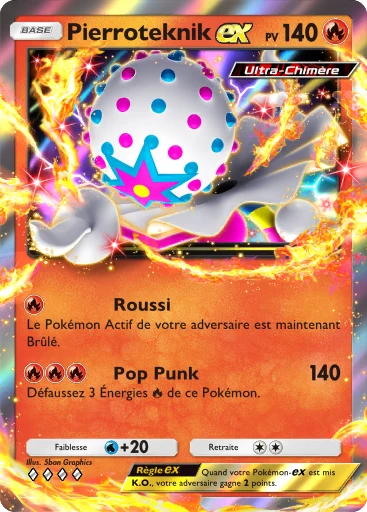 Carte Pokémon Pierroteknik-ex de l'extension Booster de Luxe Méga