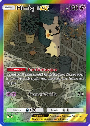 Carte Pokémon Mimiqui-ex de l'extension Parade Onirique