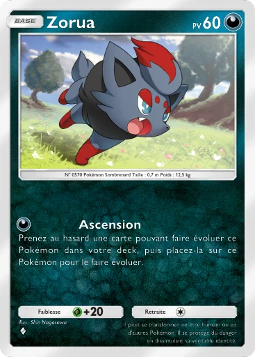 Carte Pokémon Zorua de l'extension Aura Palpitante