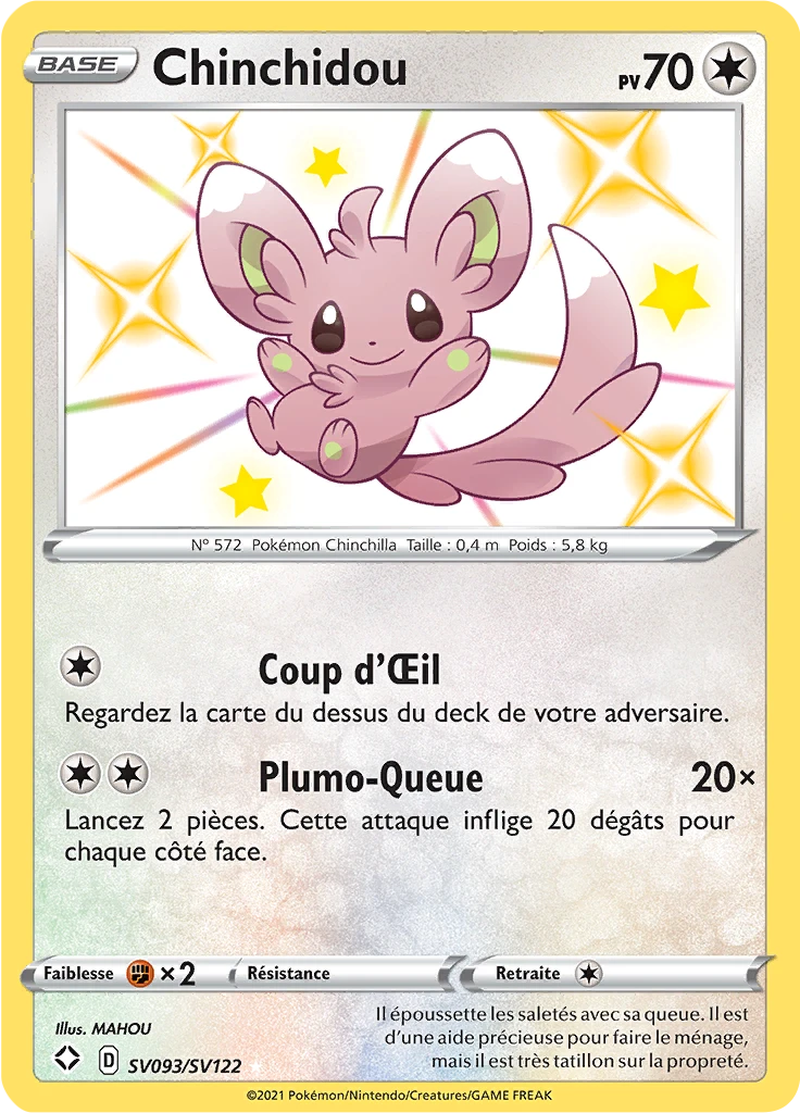 Carte Pokémon Chinchidou de l'extension Destinées Radieuses