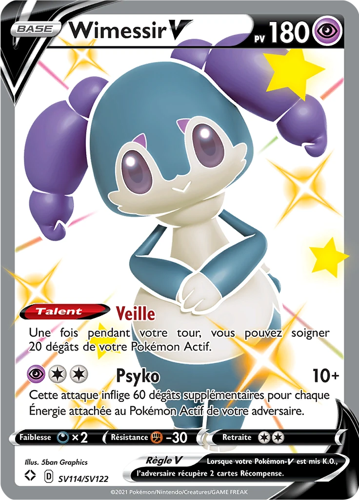 Carte Pokémon Wimessir V de l'extension Destinées Radieuses