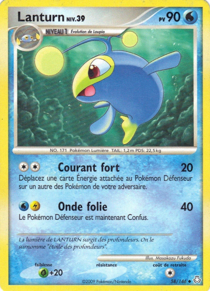 Carte Pokémon Lanturn de l'extension Éveil des Légendes