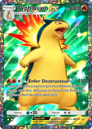 Carte Pokémon Typhlosion-ex de l'extension Domination Céleste