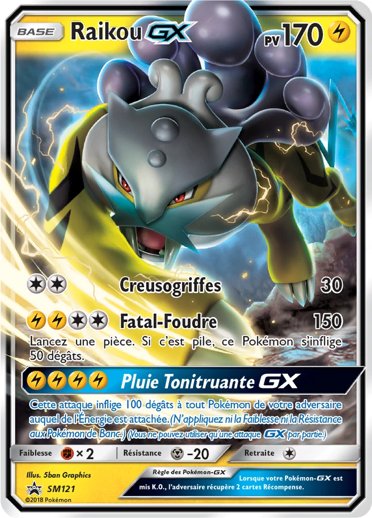 Carte Pokémon Raikou GX de l'extension Promo SM