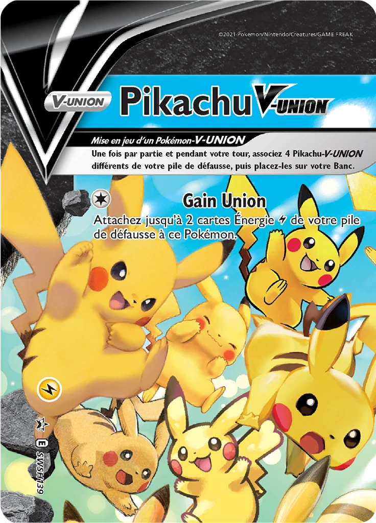 Carte Pokémon Pikachu V-UNION de l'extension Promo SWSH