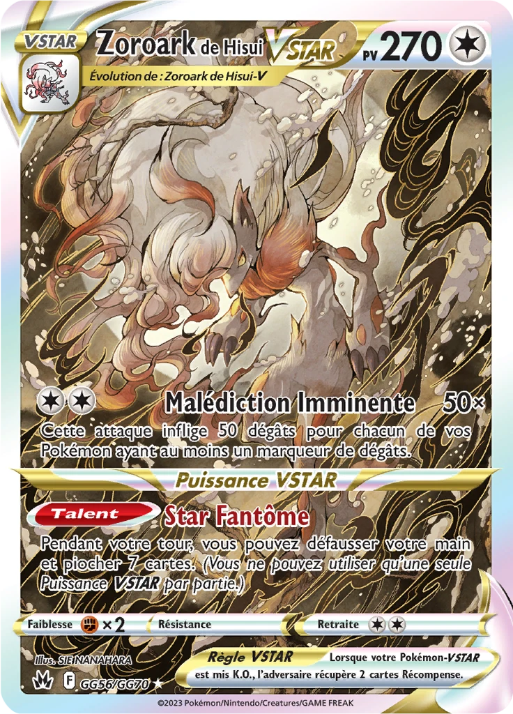 Carte Pokémon Zoroark de Hisui VSTAR de l'extension Zénith Suprême