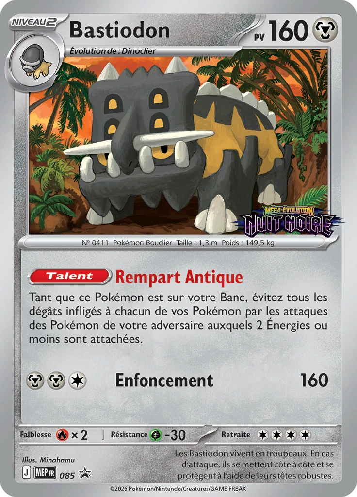 Carte Pokémon Bastiodon de l'extension MEP Black Star Promos
