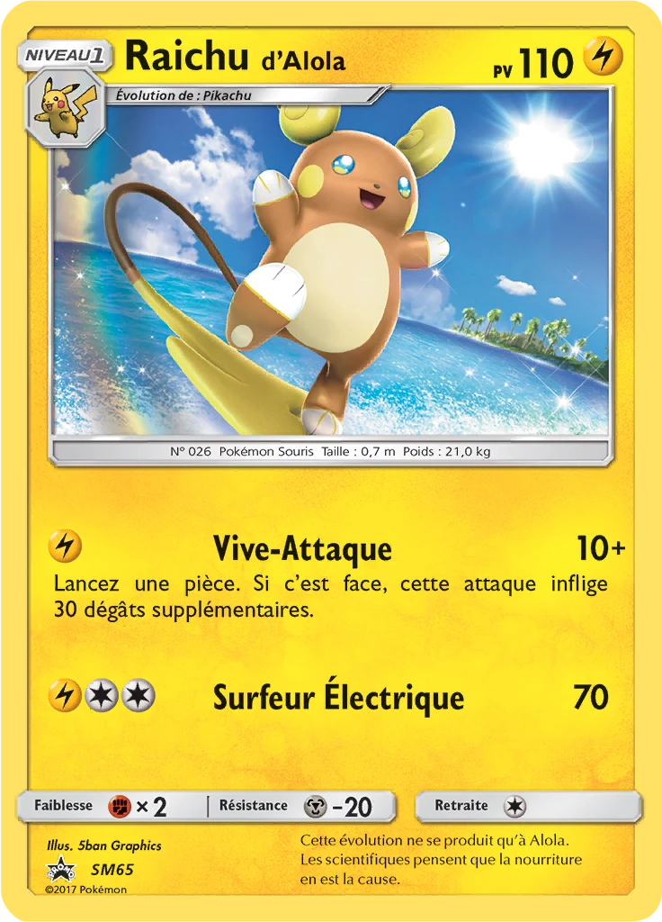Carte Pokémon Raichu d’Alola de l'extension Promo SM