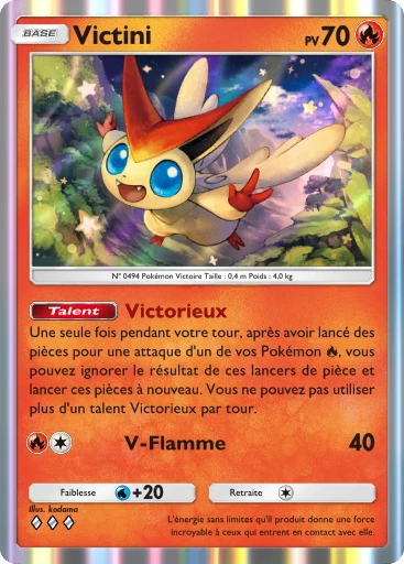 Carte Pokémon Victini de l'extension Booster de Luxe Méga