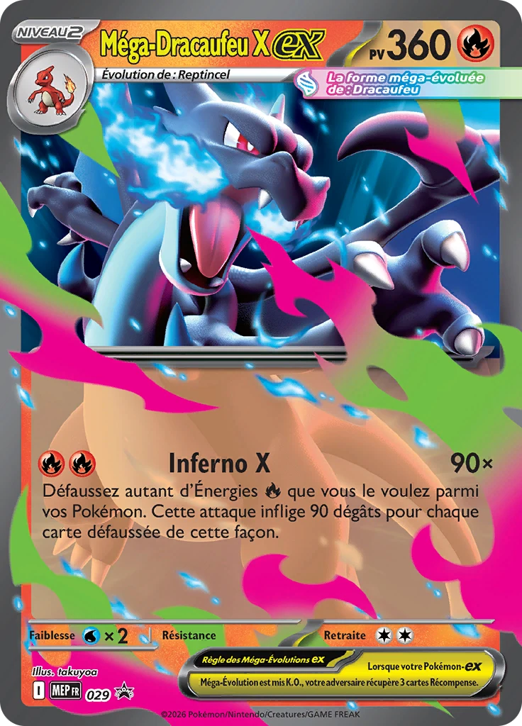Carte Pokémon Méga-Dracaufeu X-ex de l'extension MEP Black Star Promos