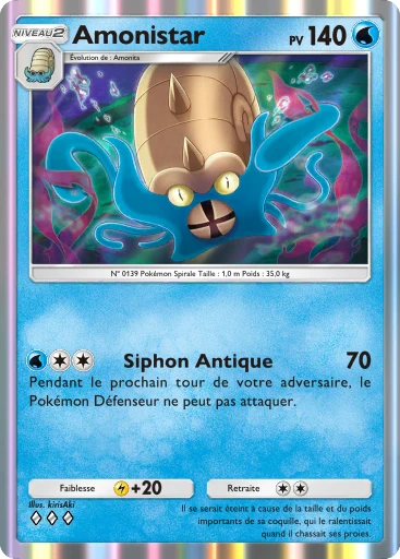 Carte Pokémon Amonistar de l'extension Puissance Génétique