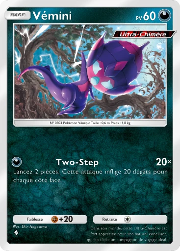 Carte Pokémon Vémini de l'extension Crise Interdimensionnelle