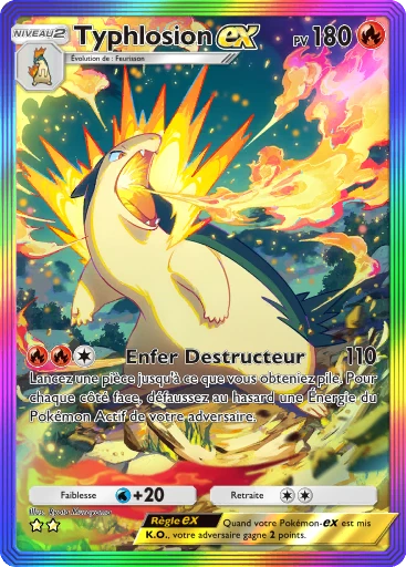 Carte Pokémon Typhlosion-ex de l'extension Domination Céleste