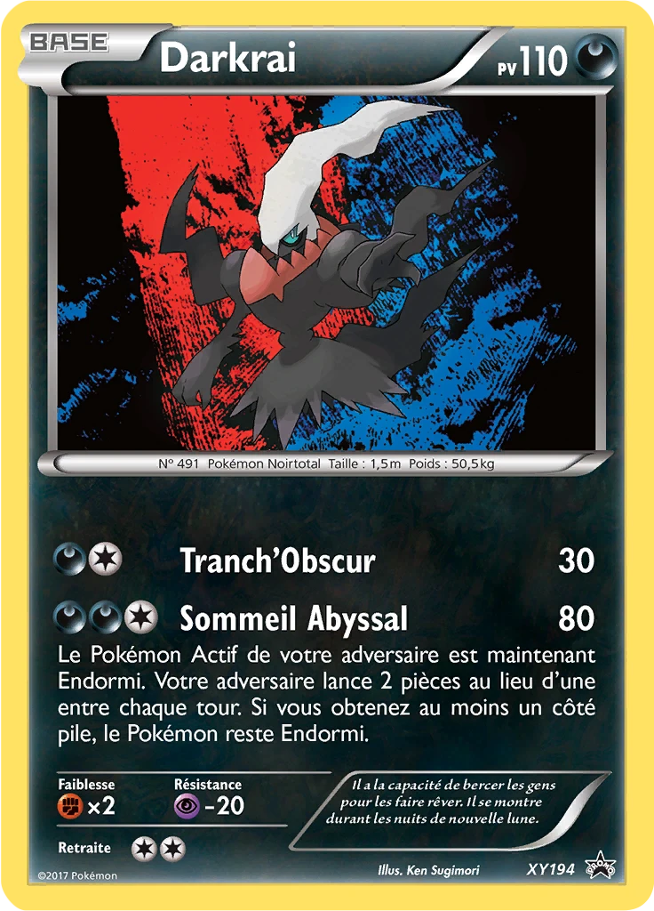 Carte Pokémon Darkrai de l'extension Promo XY