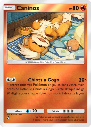Carte Pokémon Caninos de l'extension Booster de Luxe Méga