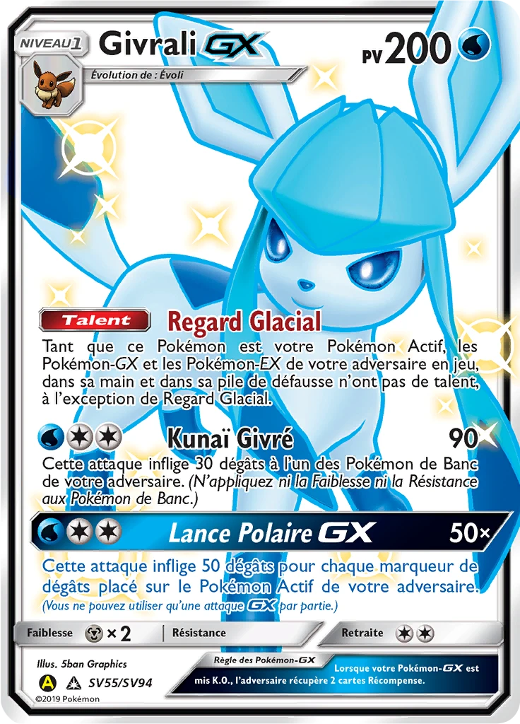 Carte Pokémon Givrali-GX de l'extension Destinées Occultes