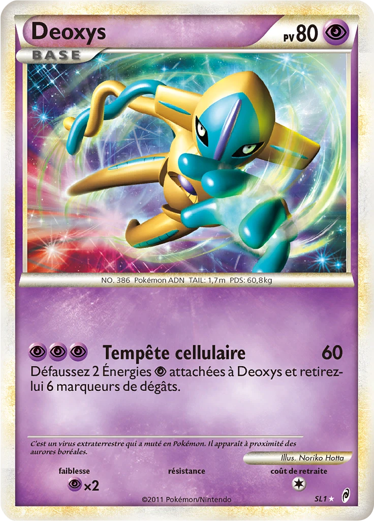 Carte Pokémon Deoxys de l'extension L'appel des Légendes