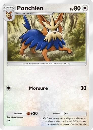 Carte Pokémon Ponchien de l'extension Crise Interdimensionnelle