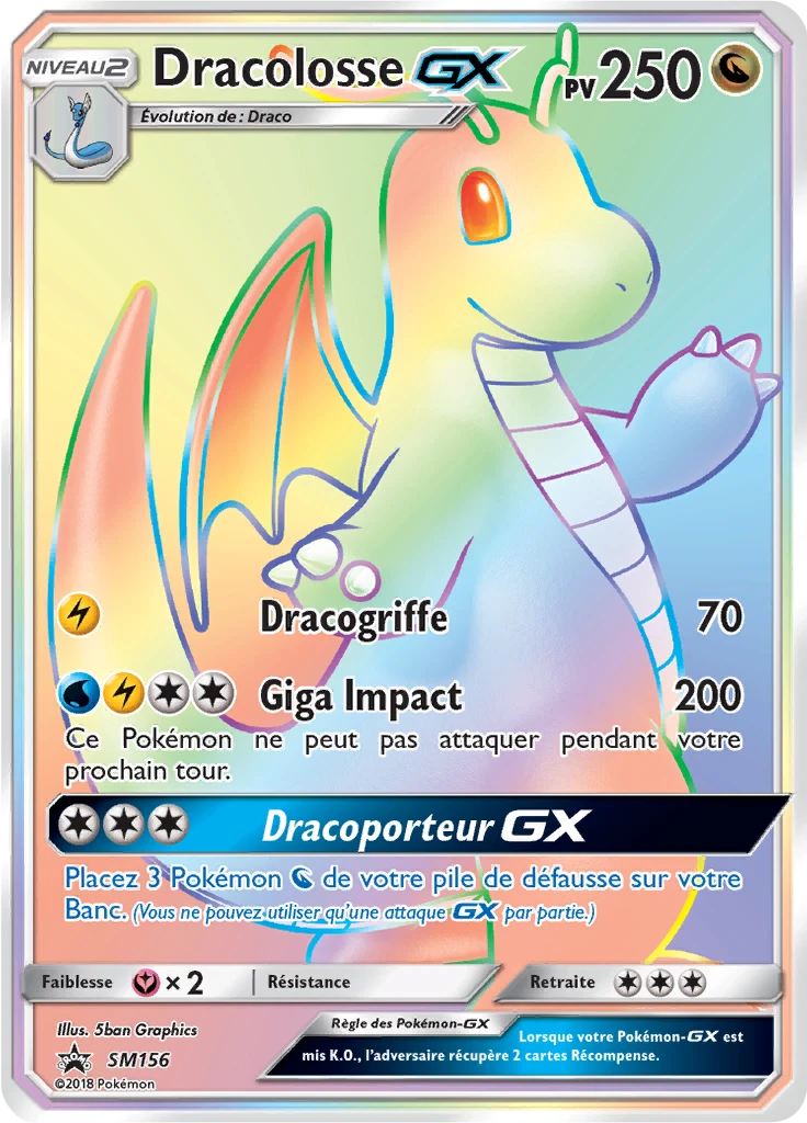 Carte Pokémon Dracolosse GX de l'extension Promo SM
