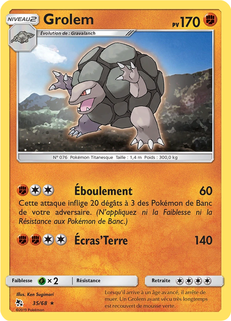 Carte Pokémon Grolem de l'extension Destinées Occultes
