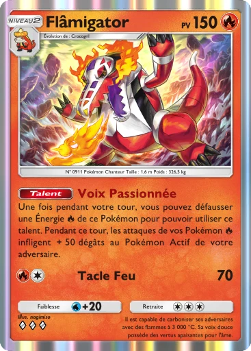 Carte Pokémon Flâmigator de l'extension Booster de Luxe Méga