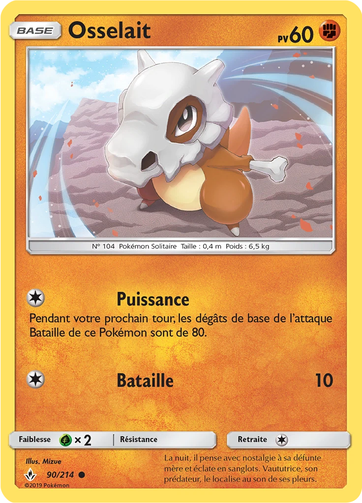 Carte Pokémon Osselait de l'extension Alliance Infaillible