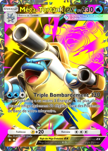 Carte Pokémon Méga-Tortank-ex de l'extension Embrasement Écarlate