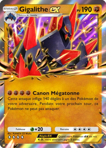 Carte Pokémon Gigalithe-ex de l'extension Parade Onirique