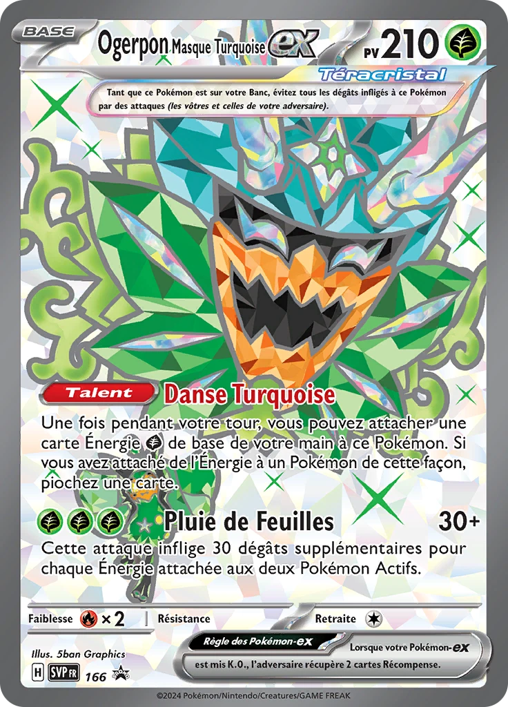 Carte Pokémon Ogerpon Masque Turquoise-ex de l'extension SVP Black Star Promos
